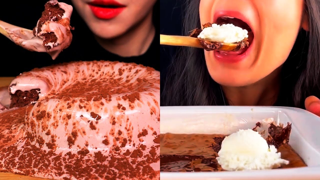 ASMR CHOCOLATE LAVA CAKE - the BIG JUICY BITE | MUKBANG COMPILATION