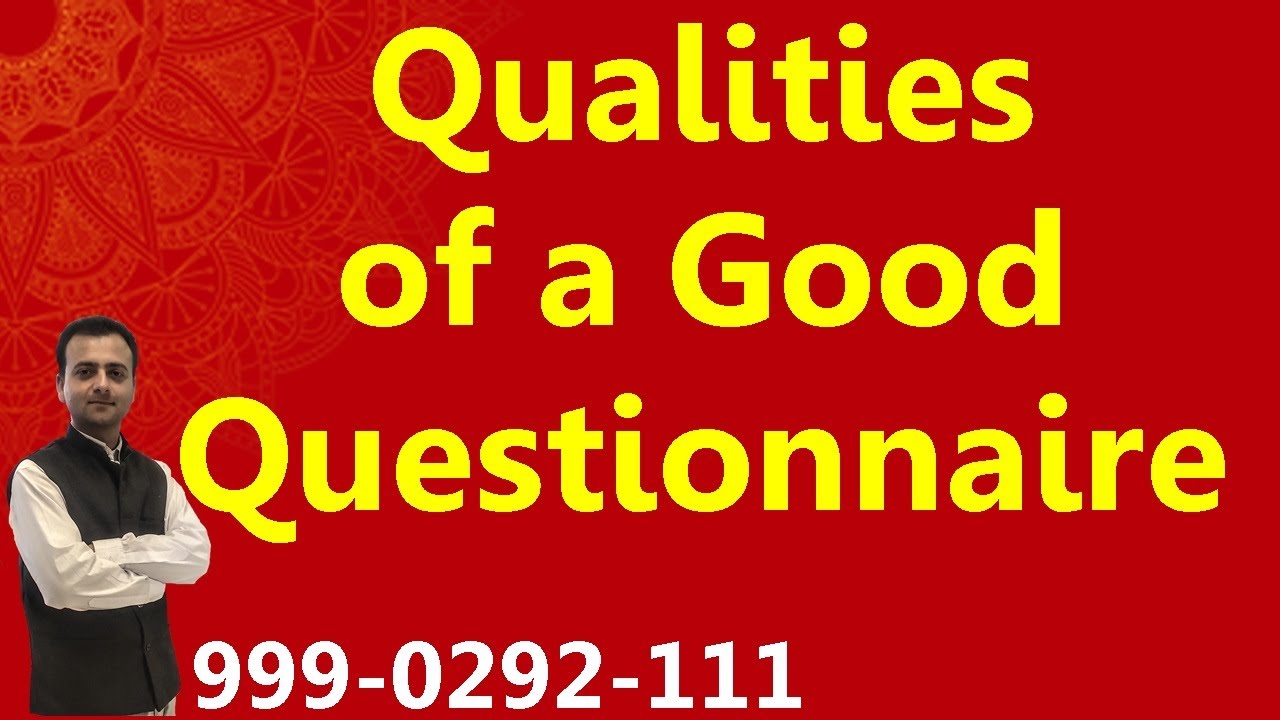 Qualities of a Good Questionnaire - Collection of Data | Class 11 Economics - Statistics