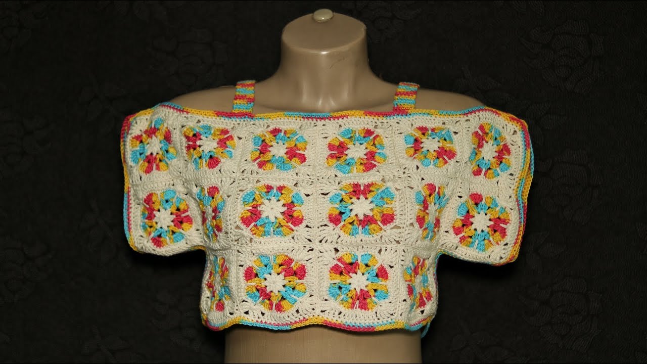 Cropped primavera em crochê