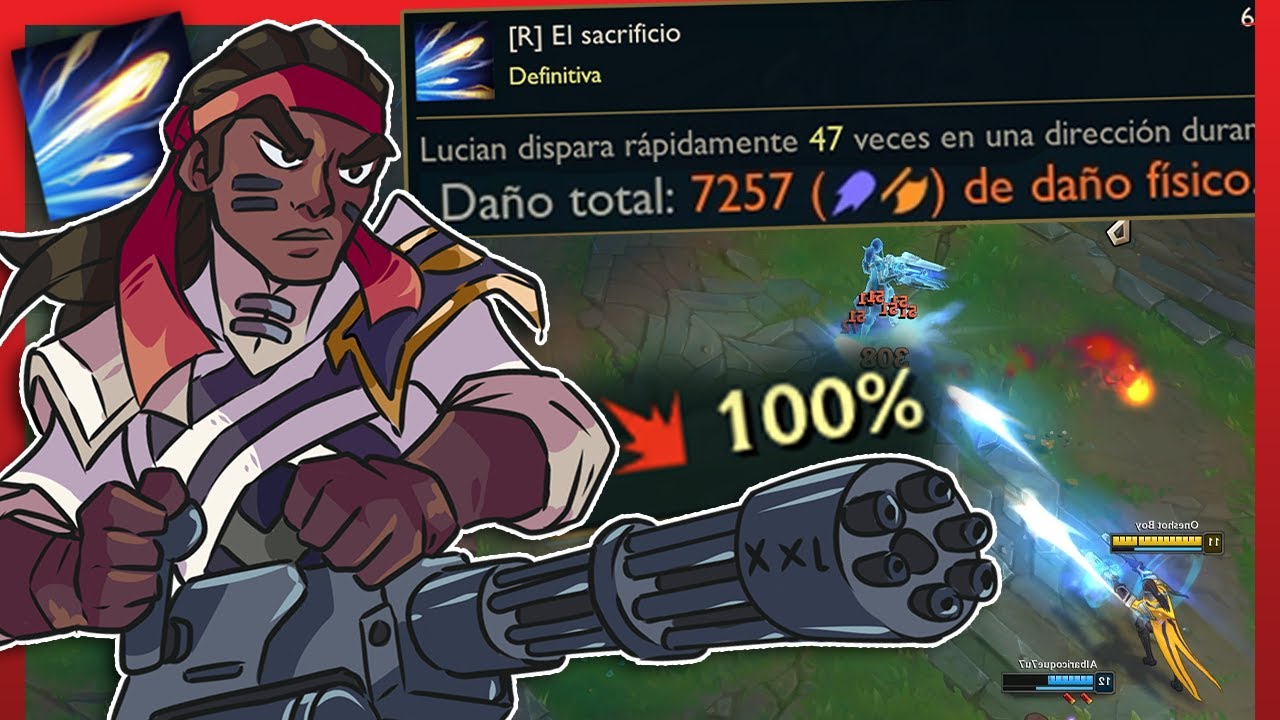 Lucian Ametralladora! 100% de Criticos⭐ 7000 de una sola R