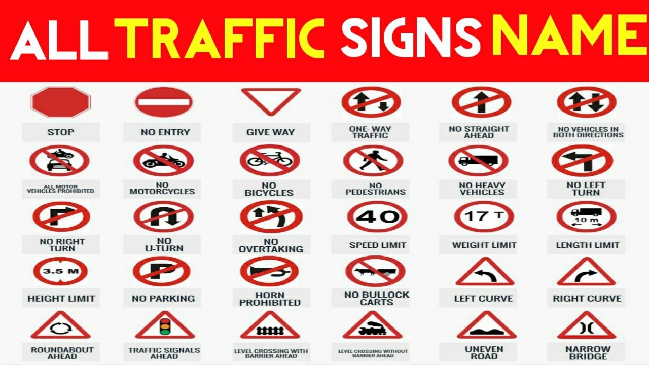 All Traffic Signs And Symbols||Traffic Sings Images And Names||Traffic Rules||#trafficrules #trafik