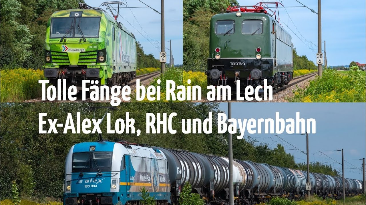 Tolle Fänge binnen einer Stunde bei Rain a. Lech: WRS mit Tanker u. Ex-ALEX Lok, RHC & BayernBahn