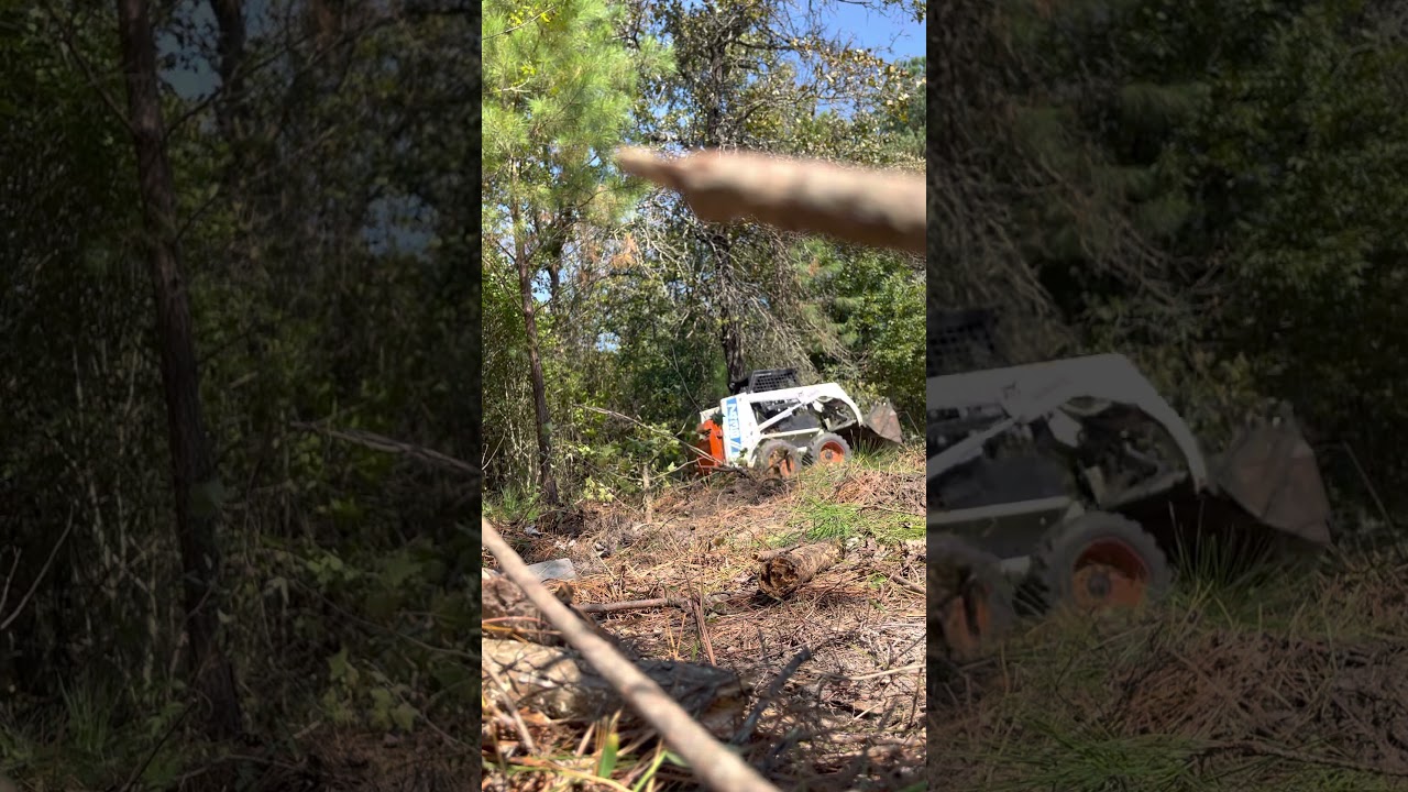 Clearing lot bobcat 743b