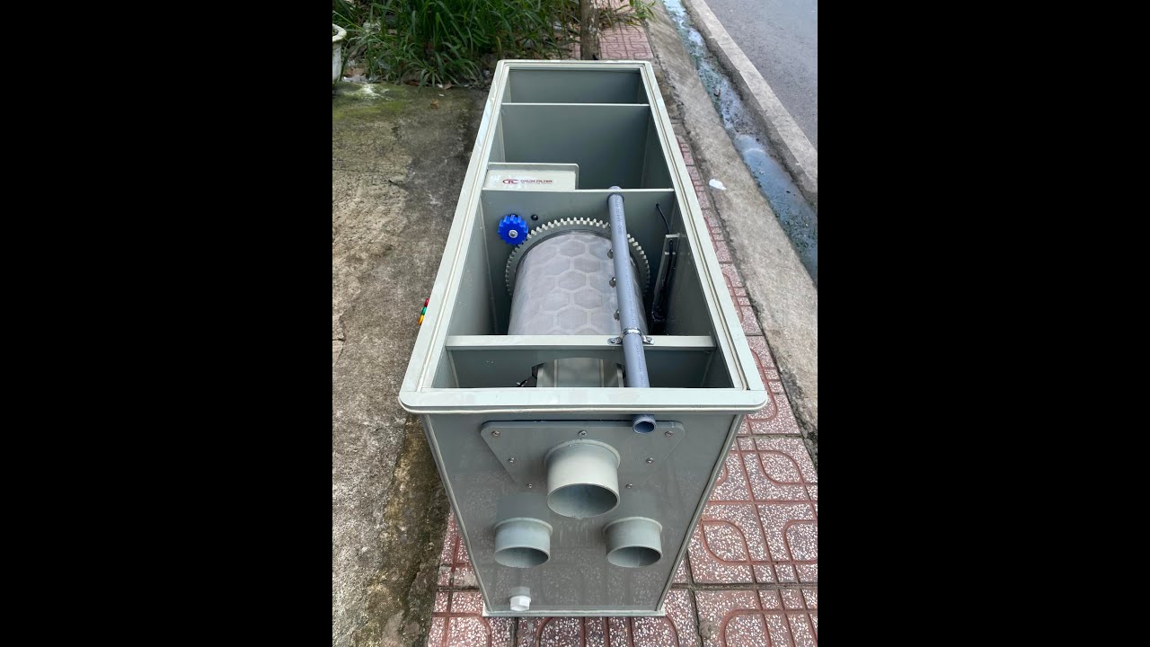 Bộ lọc vi sinh tách phân tự động cho hồ cá koi Drum Filter