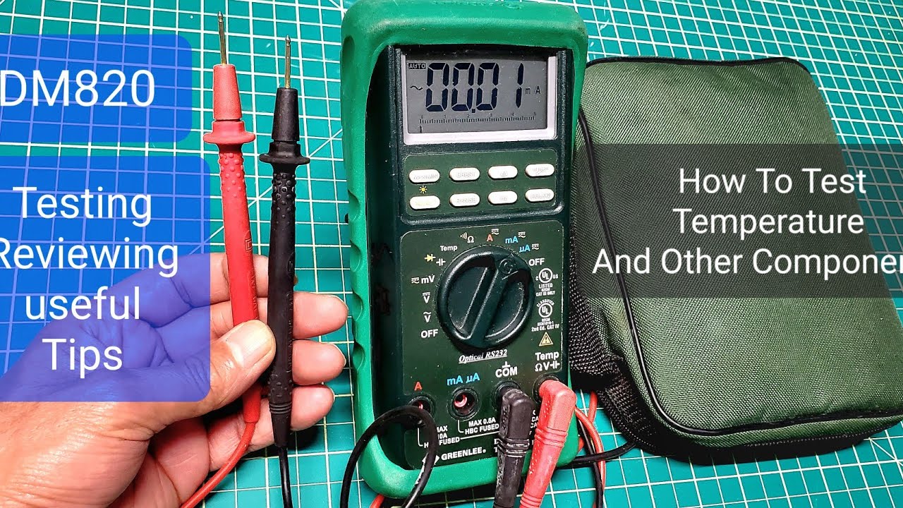 Full Review &Test +Tips  Multimeter Greenlee DM820, How To Test Temperature & Components
