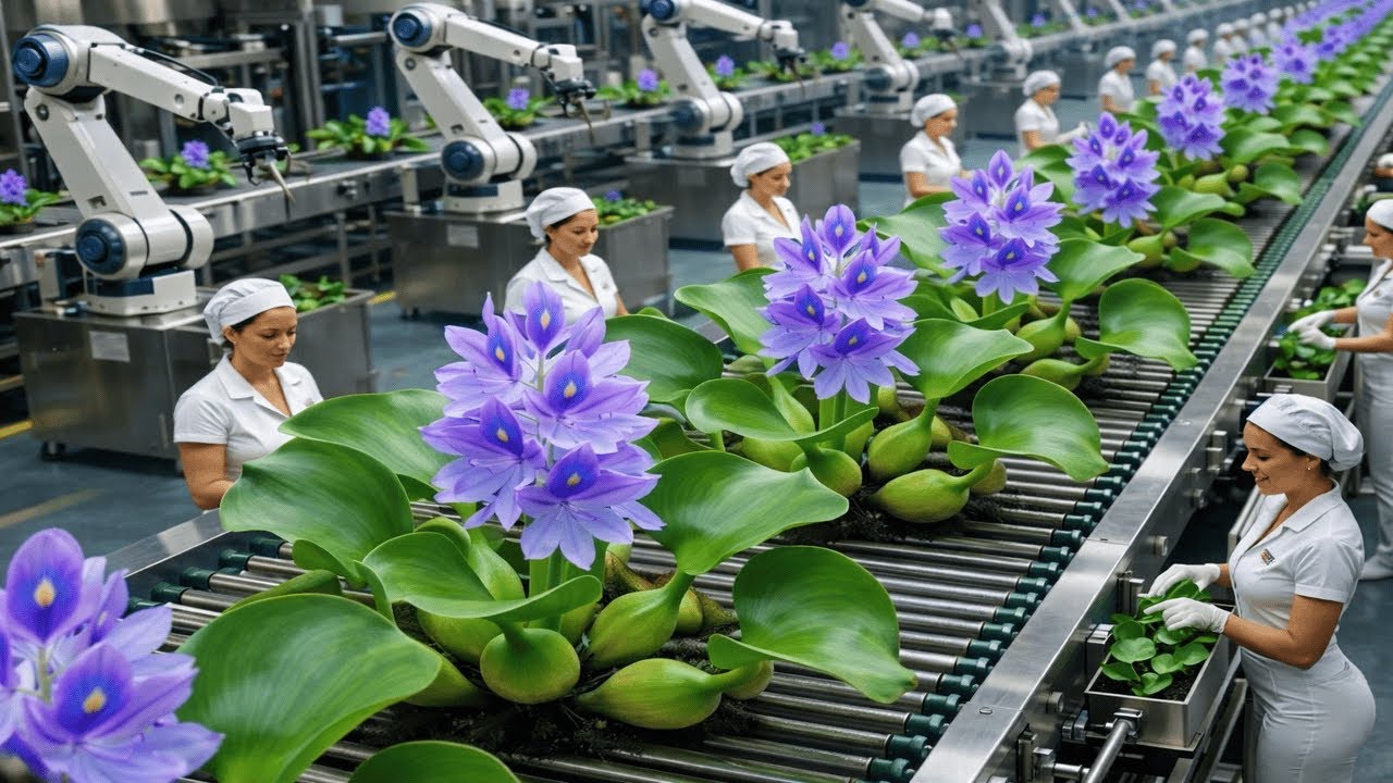 Inside a Modern Water Hyacinth Factory – From Raw Plants to Finished Products (Full Process)
