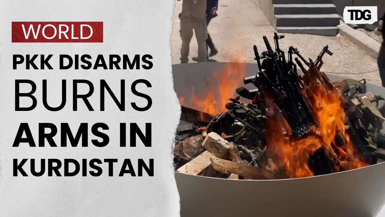 PKK Fighters Burn Weapons During Ceremony, Marking Disarmament Milestone in Iraqi Kurdistan