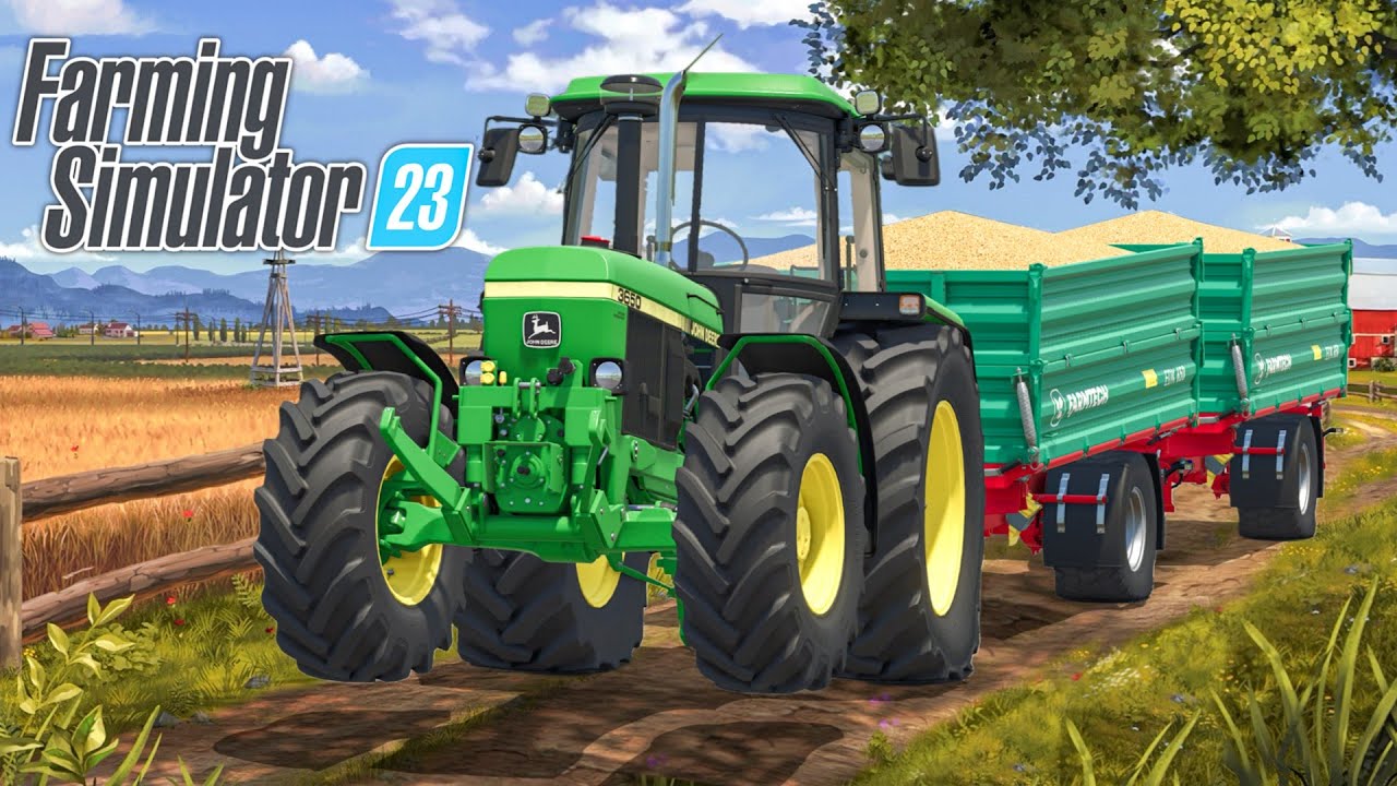 Продажа и транспортировка пшеницы с помощью трактора John Deere в FS23 | Farming Simulator 23