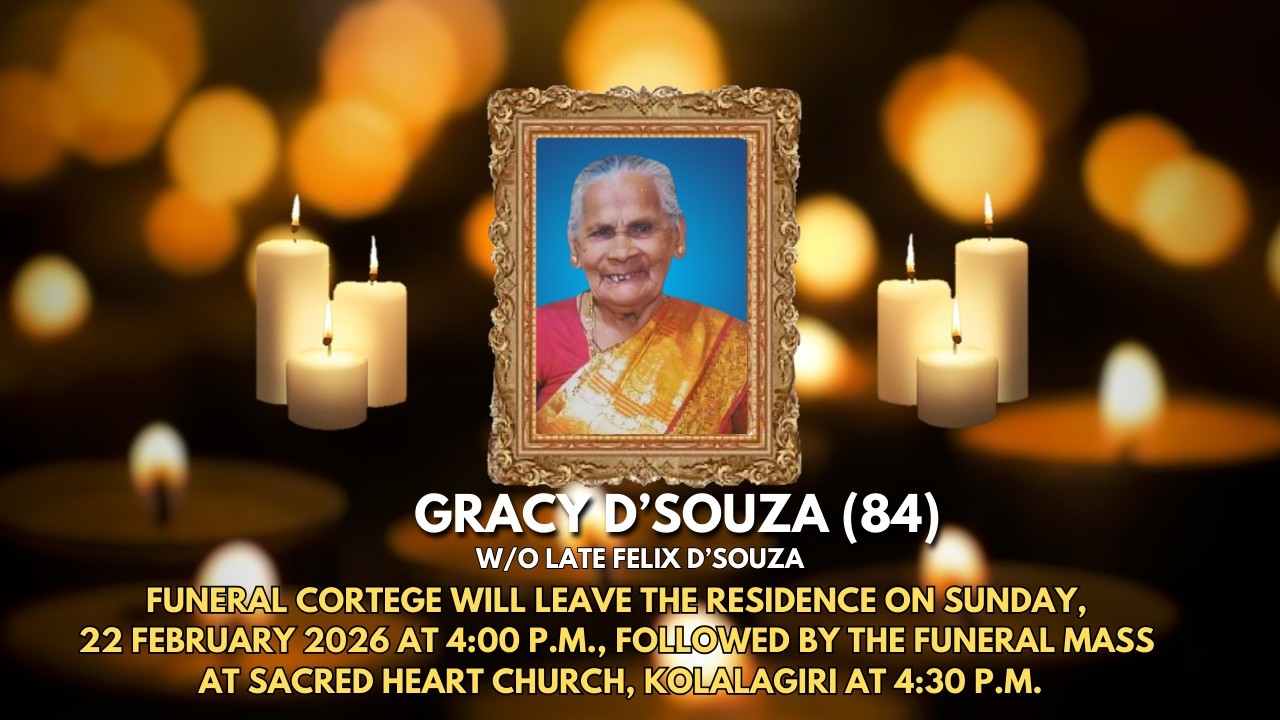 Final Journey of Gracy D'Souza (84) | 22.02.2026 | Sacred Heart Church, Kolalgiri