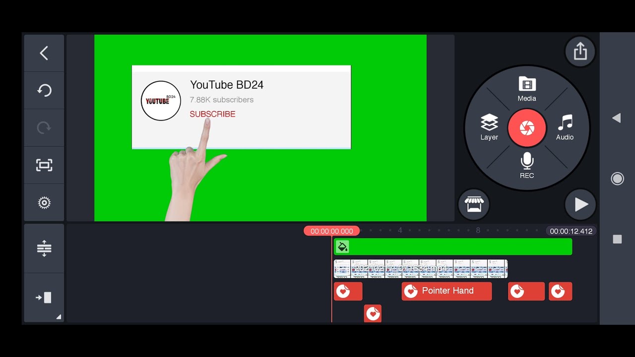 How to create green screen subscribe button Bangla| Create subscribe button with kinemaster