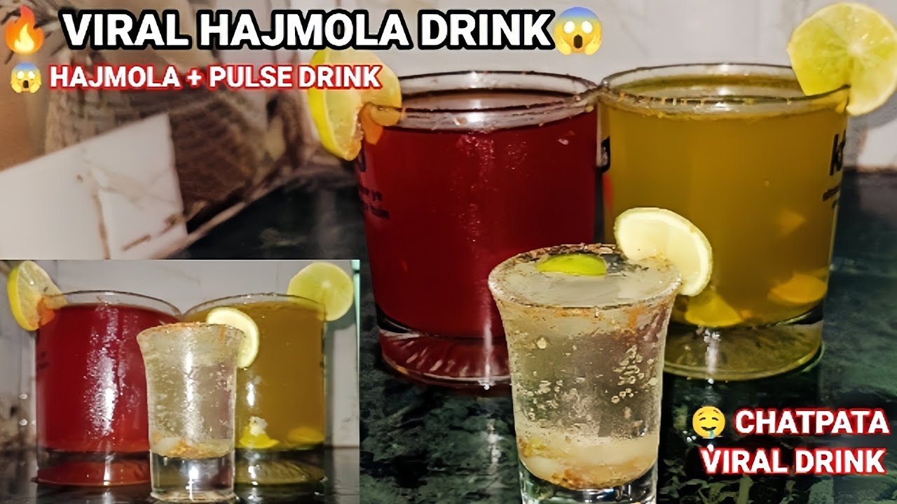 1 Minute Viral Hajmola Drink 😱 Chat Masala Jeera Nimbu Hajmola,Pulse Candy  Viral Drink, summerdrink