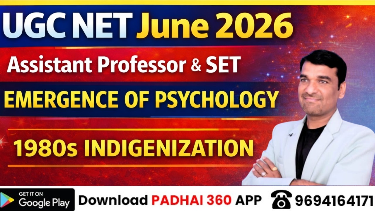 1980s Indigenization | Emergence of Psychology | UGC NET/Assistant Professor June 2026 by Sanjay Sir