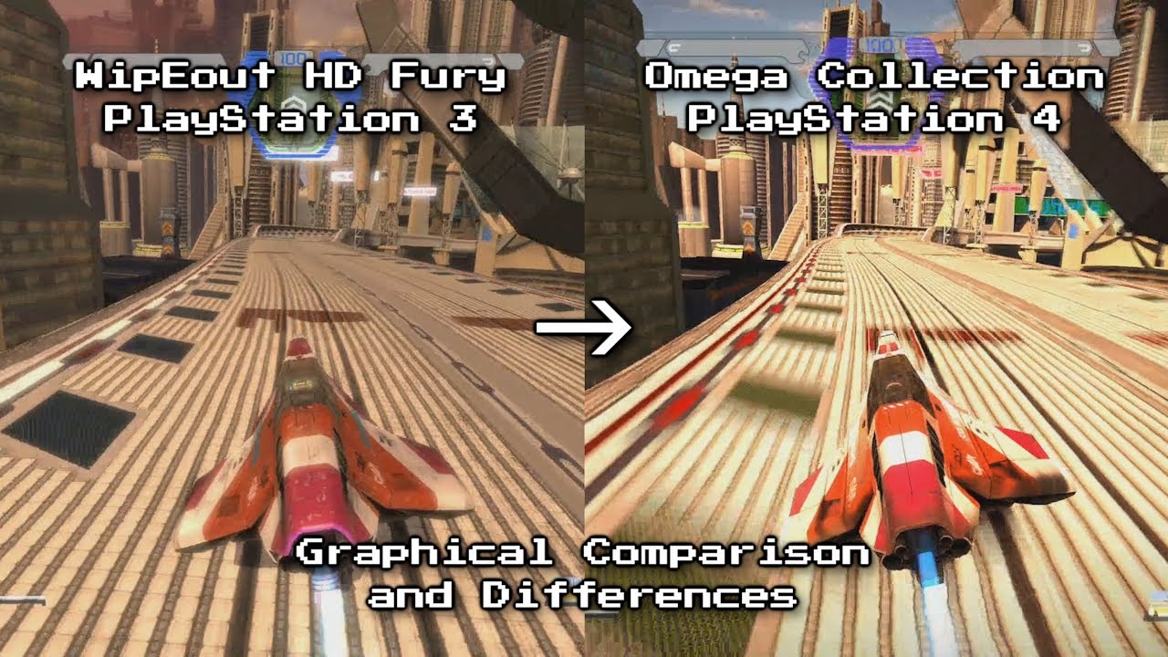 WipEout HD Fury vs Omega Collection - Graphical Comparison and Differences