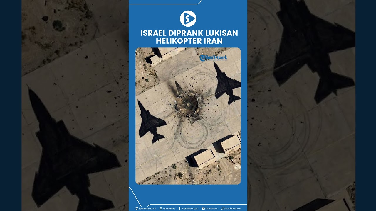 Heboh! Klaim Israel Hancurkan Helikopter Iran, Ternyata Hanya Lukisan di Aspal