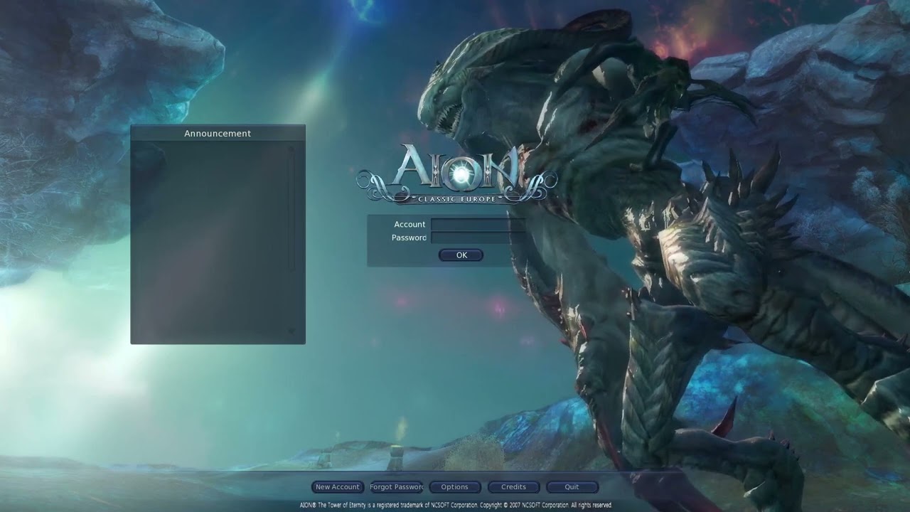 AION Classic Евро оф | Все 5 экранов входа в игру + главная тема