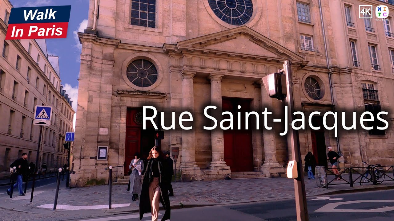 Rue Saint-Jacques (4K) | Paris Walking Tour