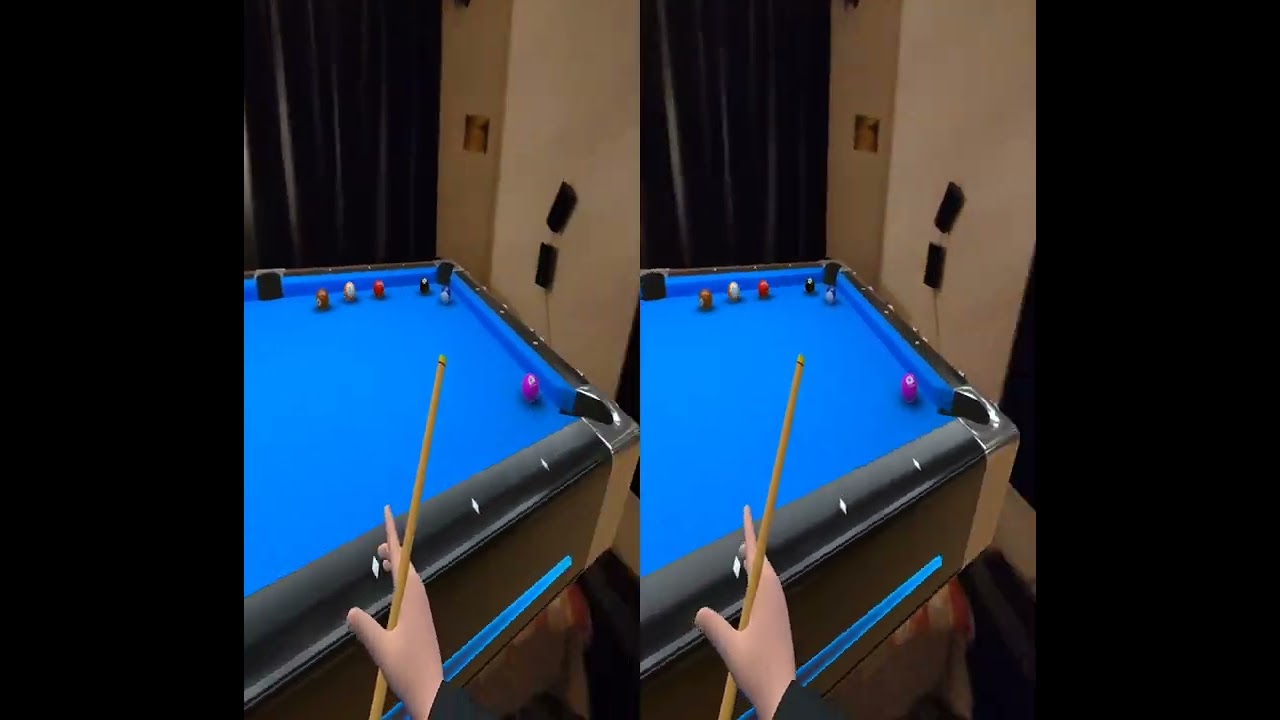 Quest 3 FREE Mixed Reality POOL Game *MIRACLE POOL* in 3D SBS - A POOL TABLE IN YOUR LIVING ROOM!