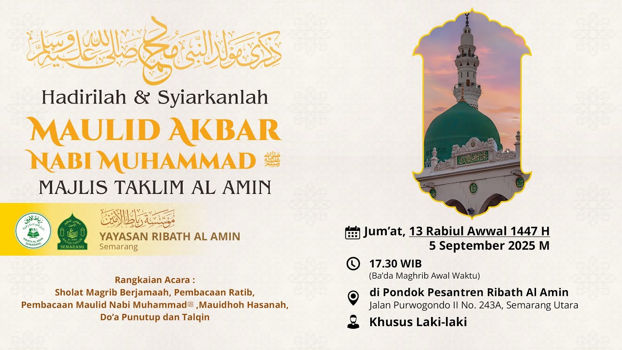 MAULID AKBAR NABI MUHAMMAD SAW, 5 SEPTEMBER 2025