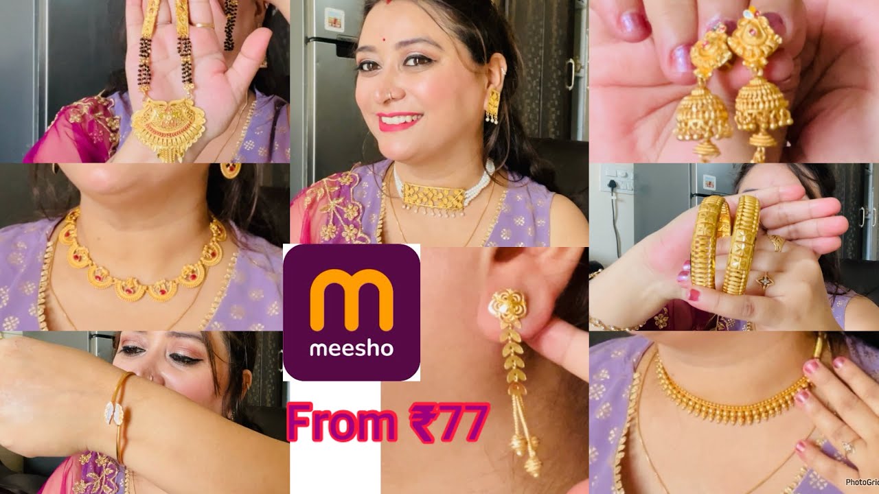 Meesho gold plated jewellery haul || Meesho gold jewellery ♥️ Wedding / Festival special haul