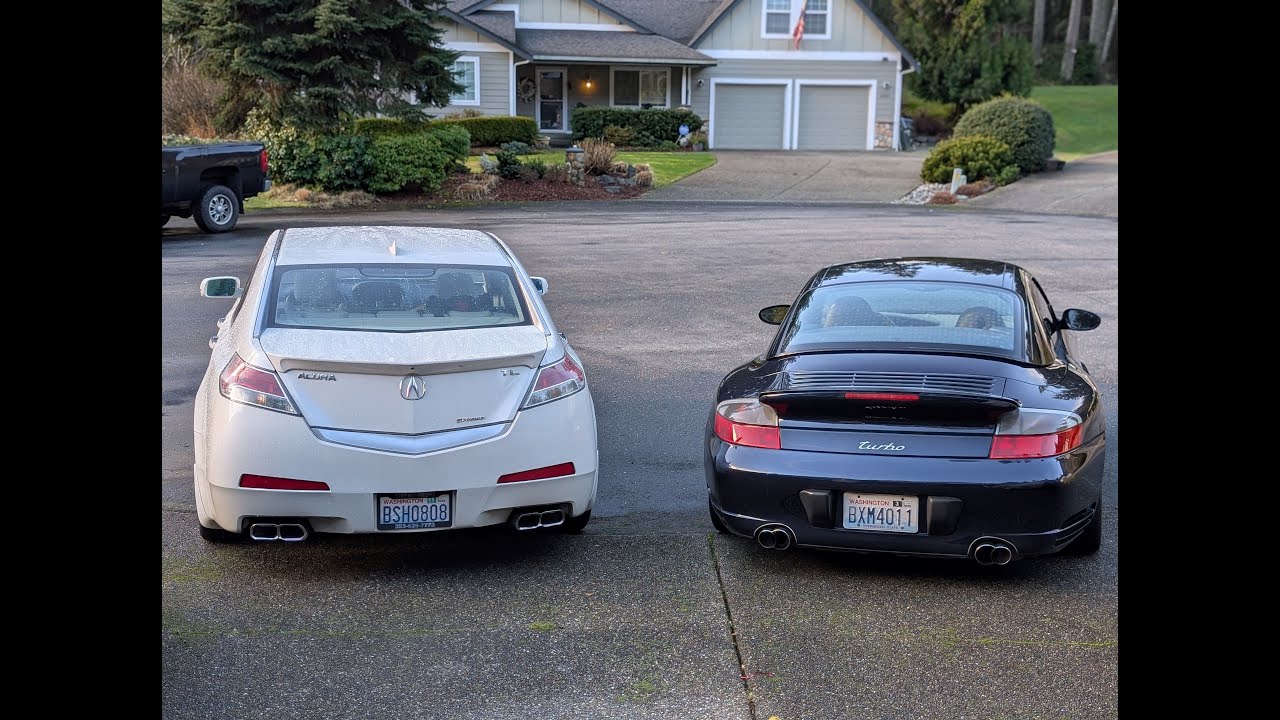 Two 6 Speeds Side By Side 2010 Acura TL SH-AWD 6spd and 2004 Porsche 911 Turbo 6spd