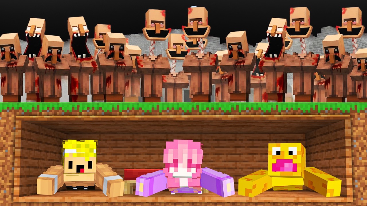 Apocalipsis de ALDEANOS MUTANTES vs Base Segura en Minecraft