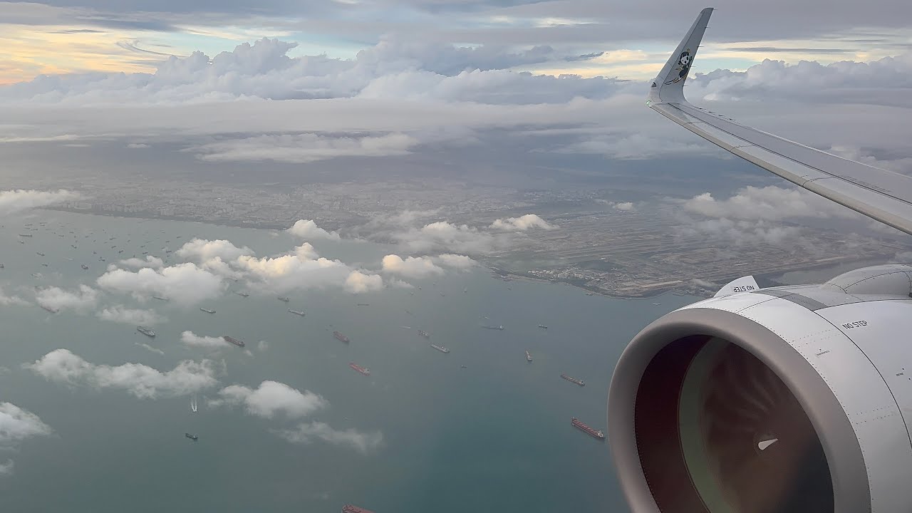[4K FULL APPROACH] Scoot A321NEO Cloudy Dusk Arrival in SIN