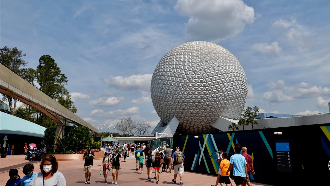 Spring Break 2021 Crowds at EPCOT - Filmed in 5K | Walt Disney World Orlando Florida March 2021