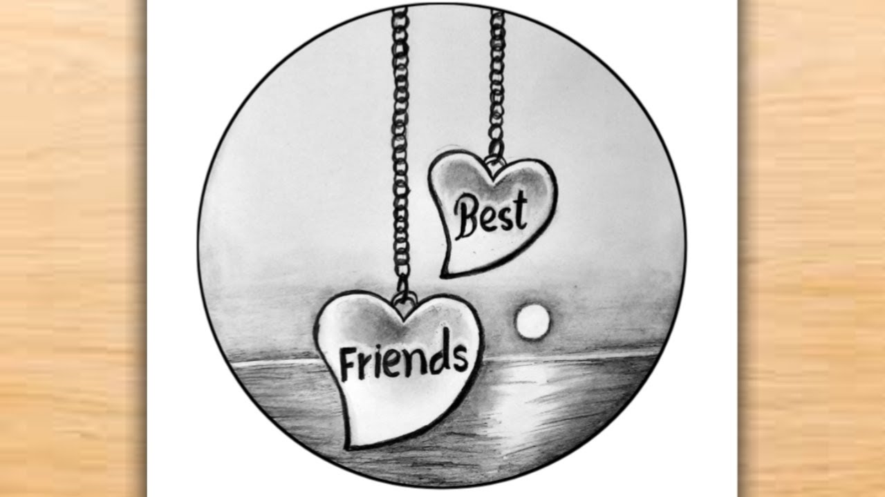 BFF Drawings Easy Step by Step | Best Friends Drawing | Pencil Drawing | Friendship Day Drawing