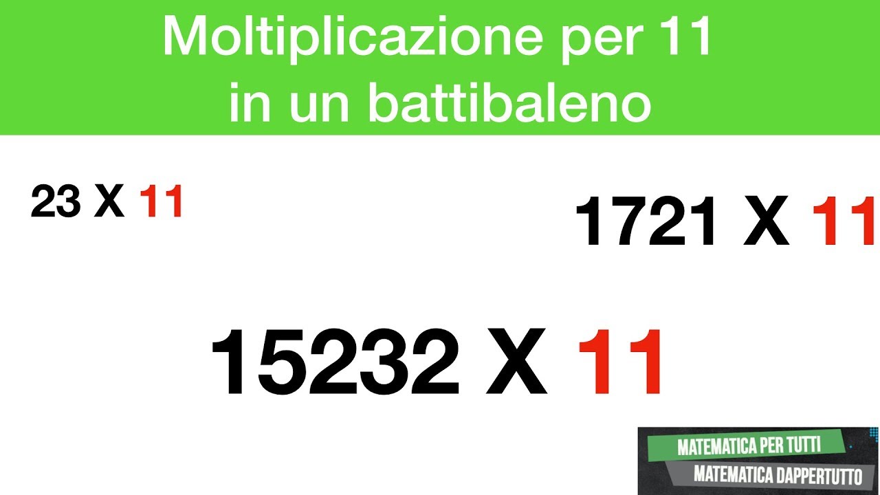 Sai come moltiplicare qualsiasi numero per 11? (Senza calcolatrice)