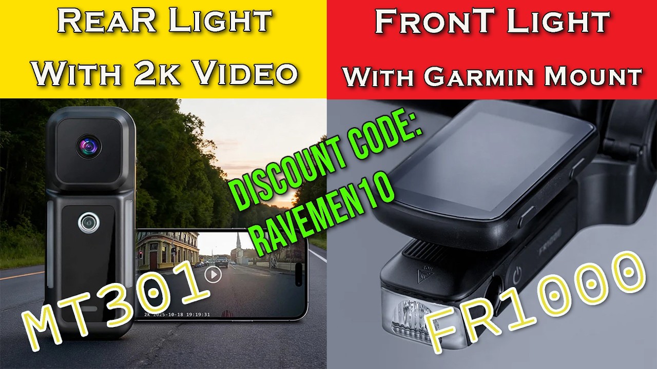 Ravemen Front and Rear Cycle lights with video recording NT301 & FR1000