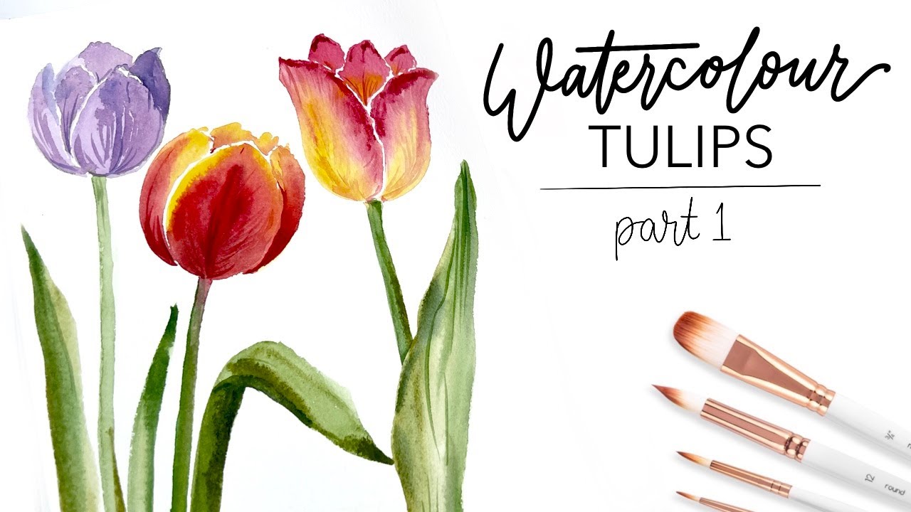 Spring Tulips - How to Paint Flowers in Watercolor