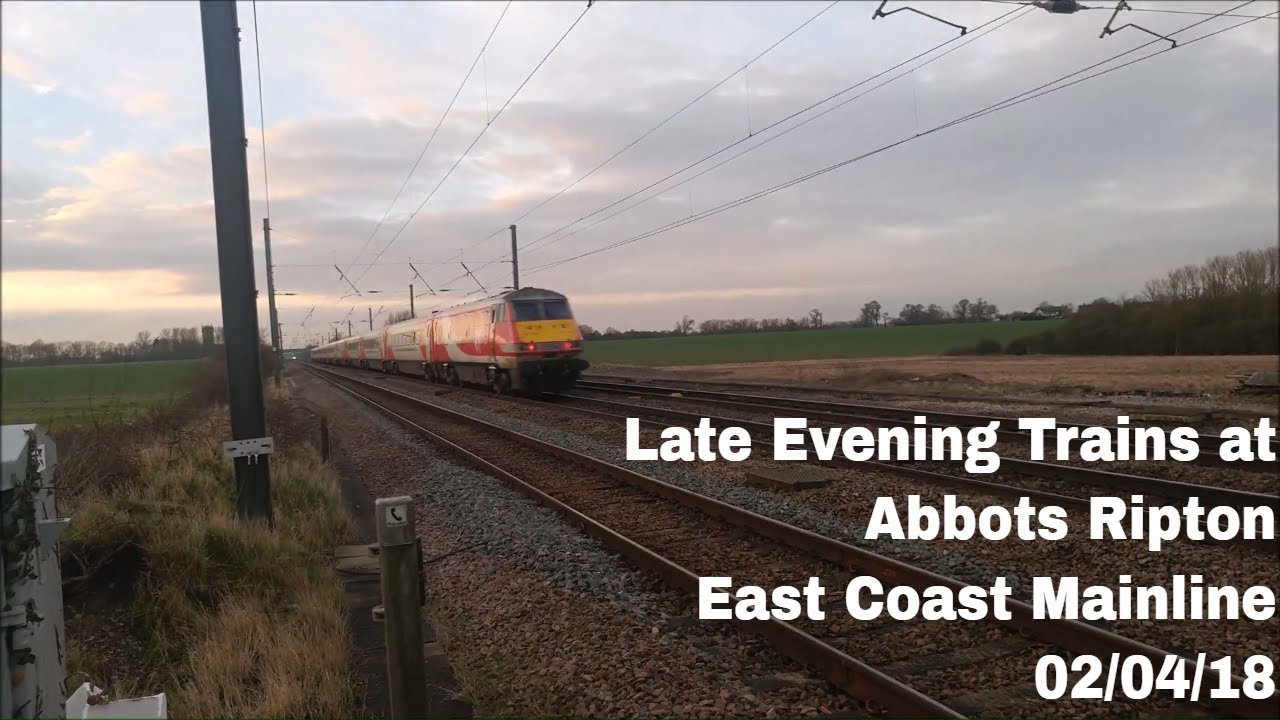 Late Evening Trains at Abbots Ripton, ECML | 02/04/18