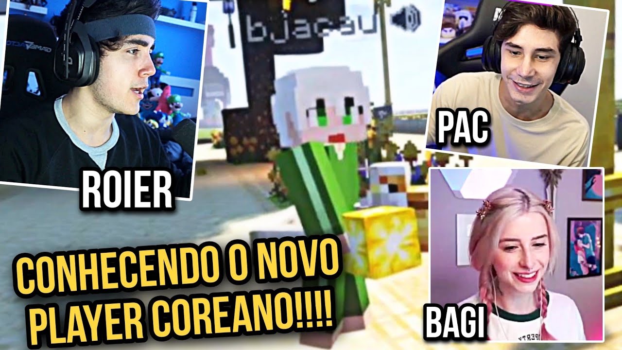 REAÇÃO do ROIER PAC e BAGI ao CONHECER o NOVO JOGADOR COREANO QSMP Minecraft