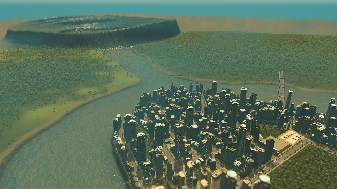 Cities skylines Tsunami #16 45k Stadt wird geflutet