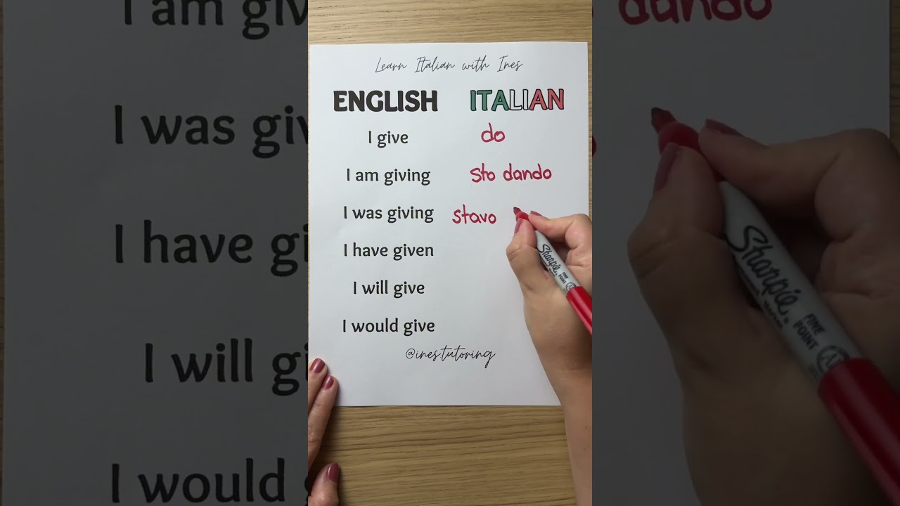 Learn Italian 🇮🇹 - The verb &ldquo;to give&rdquo; 📚