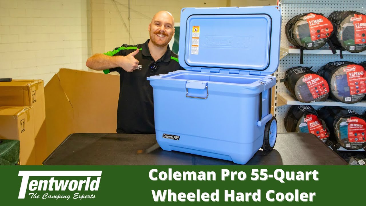 Холодильный контейнер Coleman Pro на колесах, 52 л, 55 кварт - Blue Sky