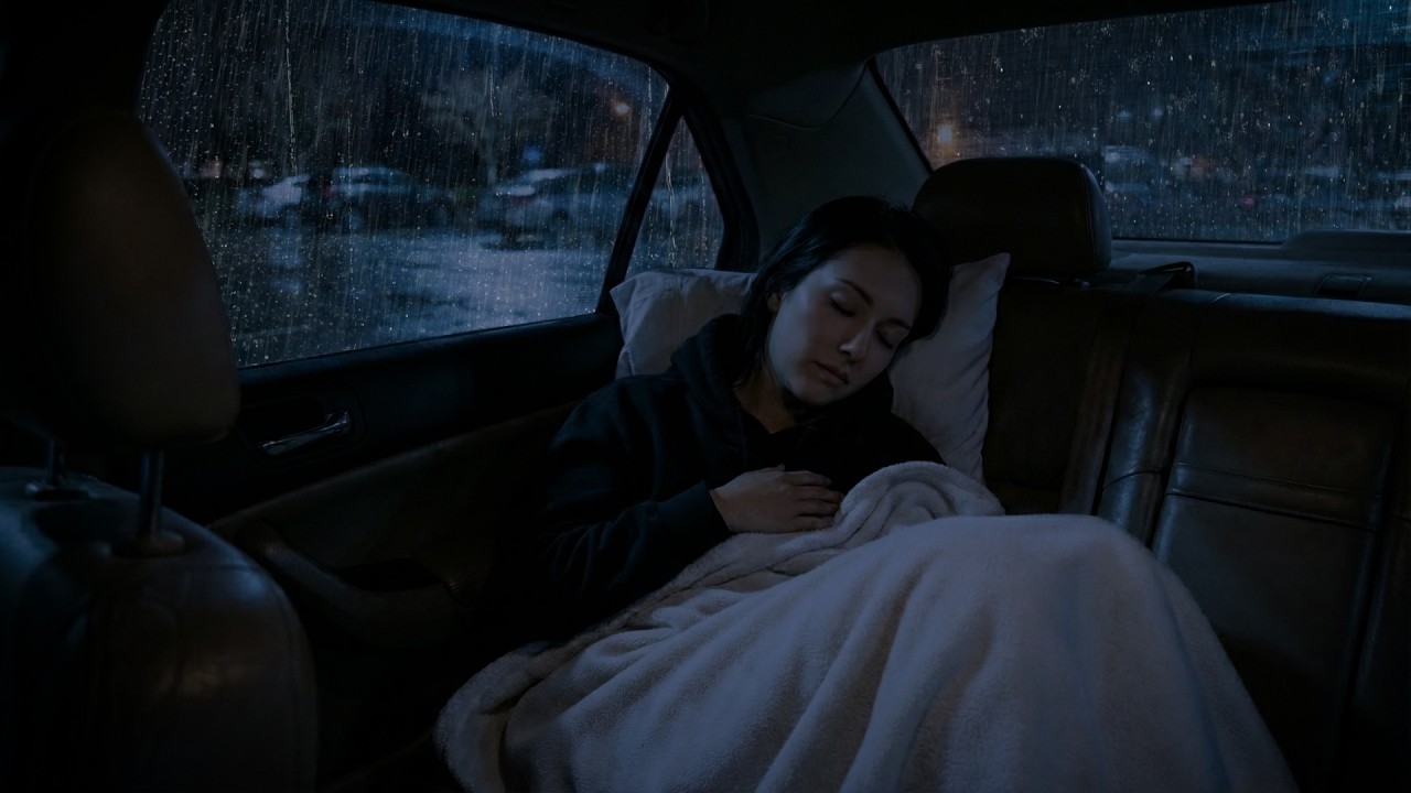 Night Storm in the Car | Heavy Rain, Intense Lightning, Calm Interior