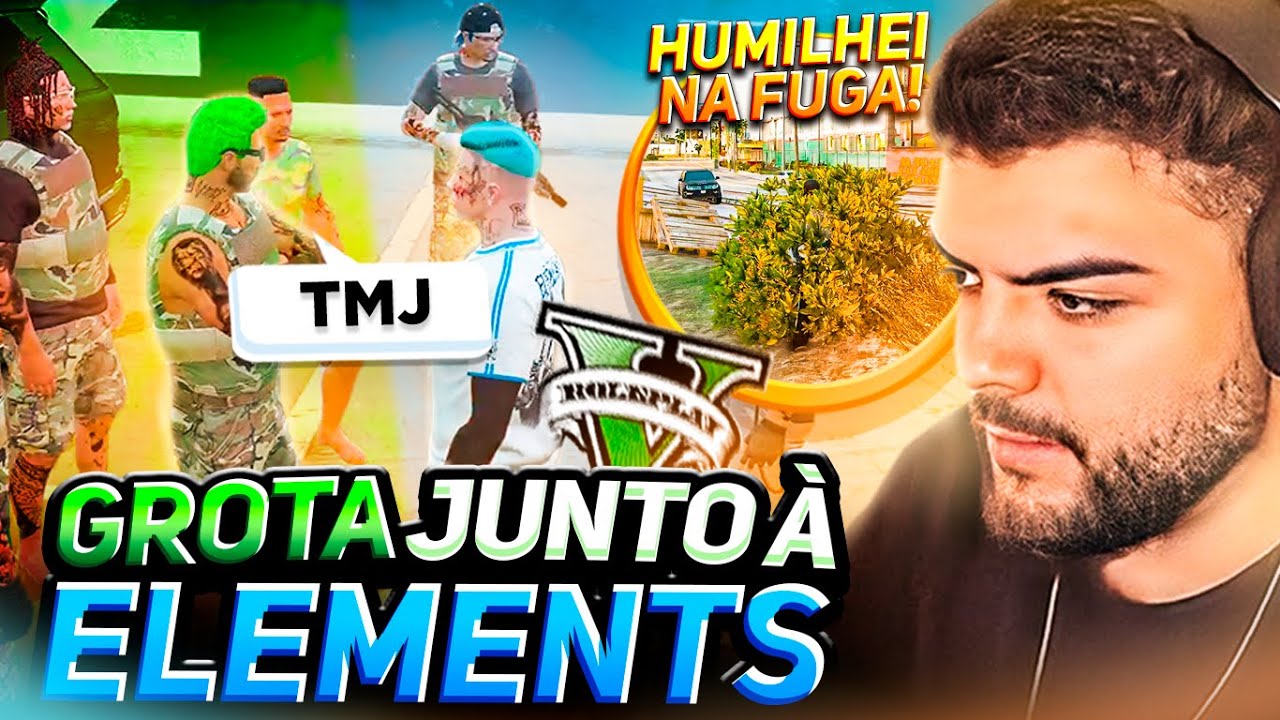 GROTA E ELEMENTS JUNTOS e LUQUET4 HUMILHA PMs DO CPX NA FUGA no GTA RP!