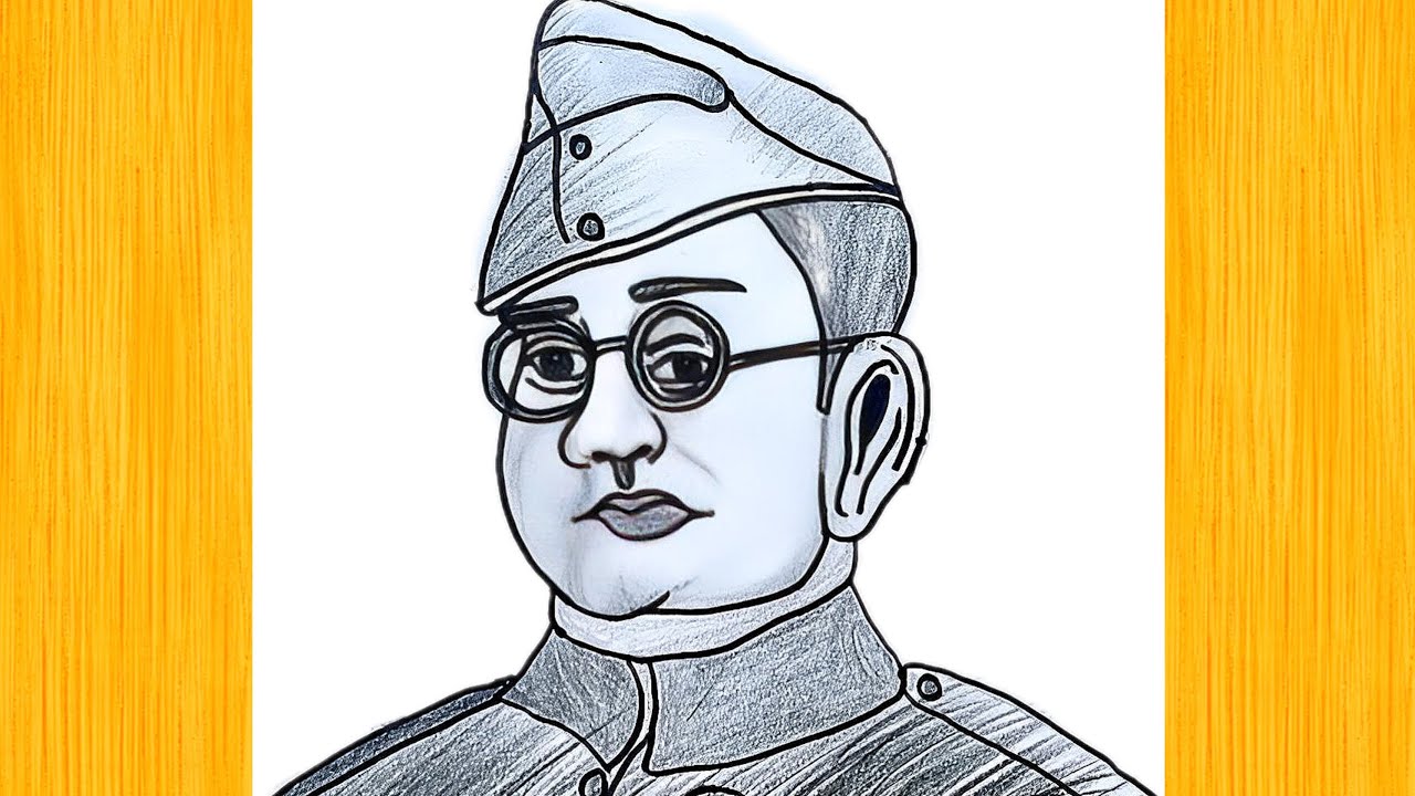 Netaji Subhas Chandra Bose Pencil Drawing 🇮🇳 | Realistic Sketch Step by Step