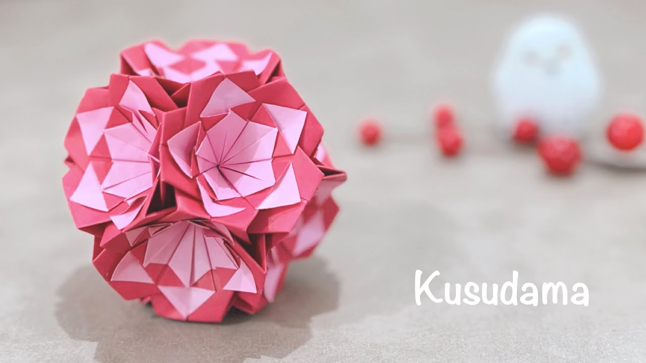 折り紙 満開🌸八重桜のくす玉を作ってみた!作り方/DIY Full Bloom🌸 How to make a kusudama. Paper craft.Origami.