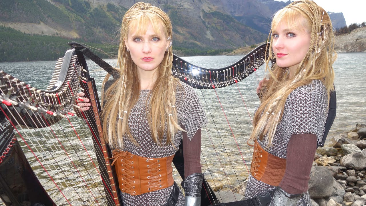 VIKINGS Theme (If I Had A Heart) Harp Twins - Electric Harp