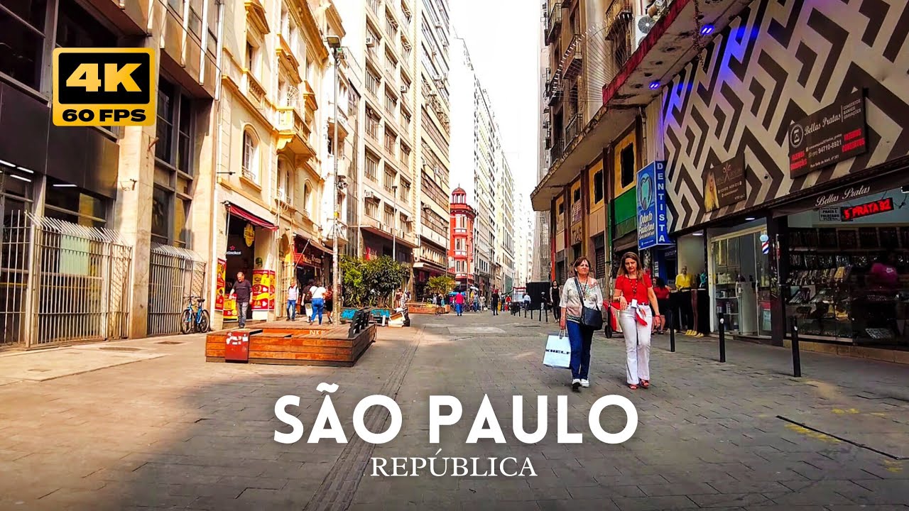 República | Caminhando em São Paulo 4K
