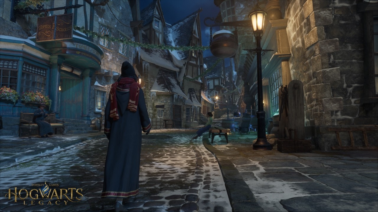 [4K] Relaxing Winter Walk to Hogsmeade From Gryffindor Common Room | Hogwarts Legacy Ambience