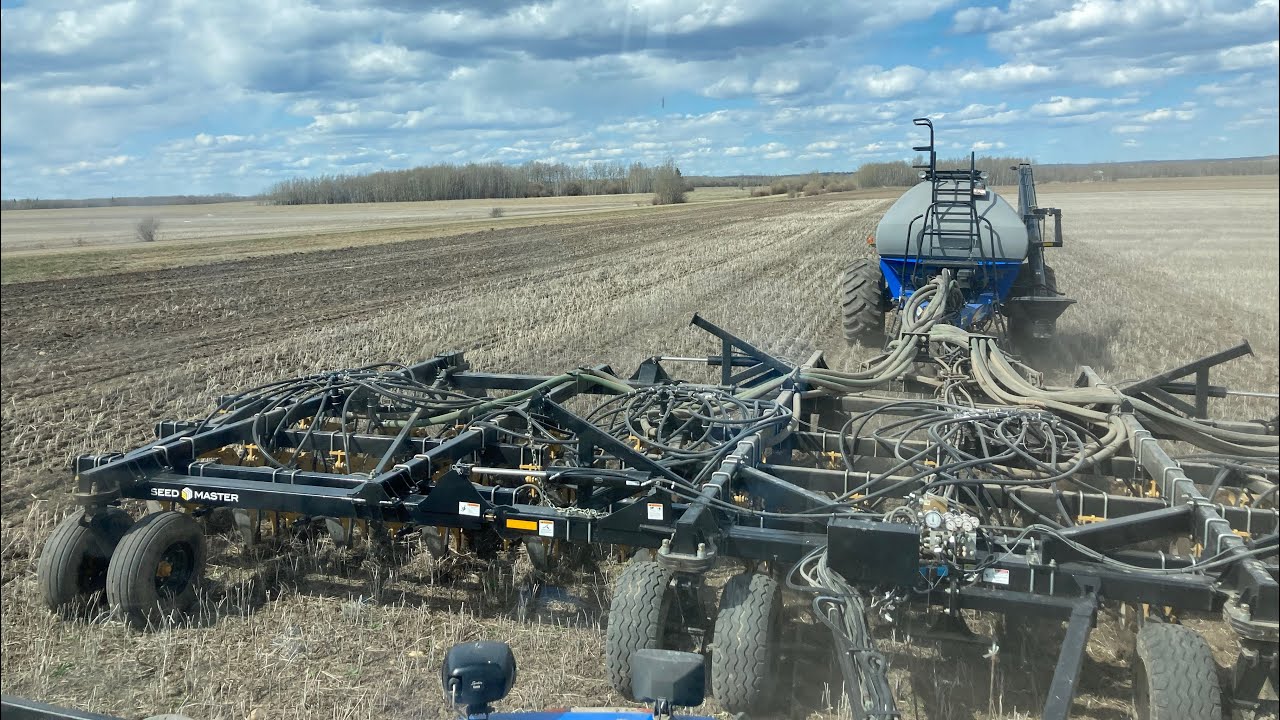 First day of seeding 2022, Northern Alberta, wheat and sunflowers