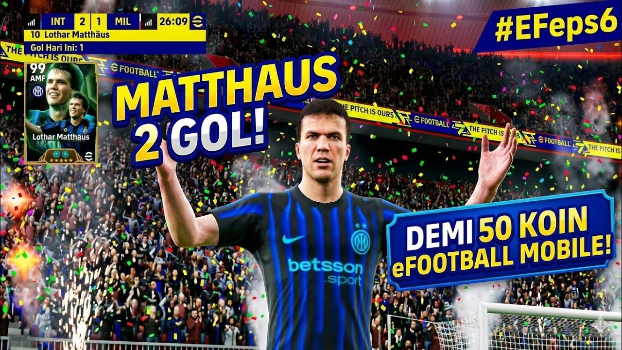 Lothar Matthaus Borong 2 Gol! Menang Tipis 2-1 di Event PVP Inter Milan! #EFeps6