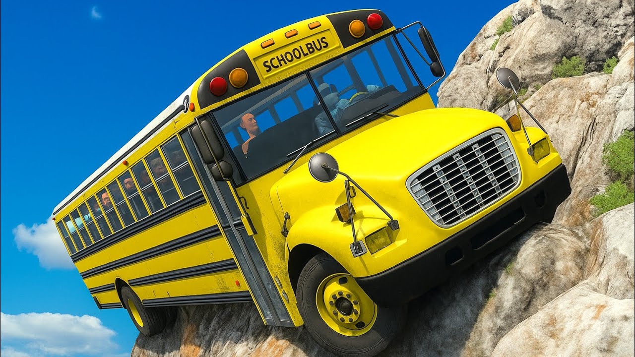 Deadly School Bus Vs Car Accident On Dangerous Cliff 😱 | BeamNG.drive #30
