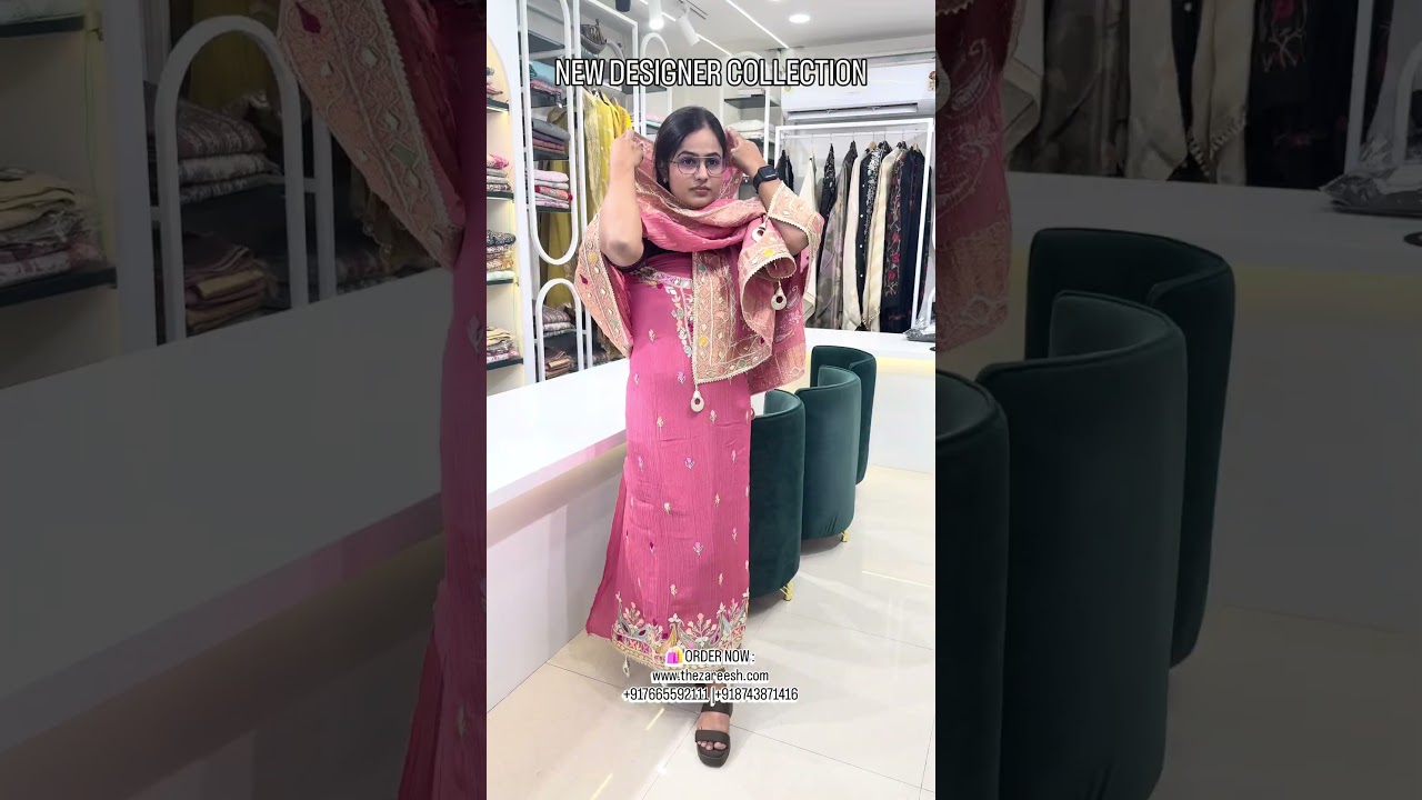 CRUSH TISSUE SUIT WITH HEAVY GOTA WORK 