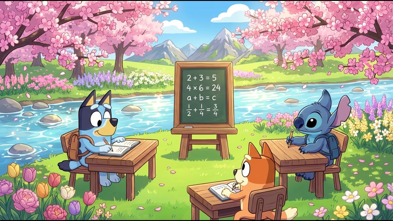 Bluey & Stitch Spring Study Classroom 🌷 Soft Lofi for Homework & Deep Focus 🎧 Fresh Blossom Learn