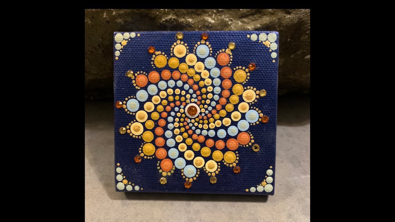 How to paint dot mandalas: Spiral-Sunflower Inspired 🌻 | Dredzymakesmandalas