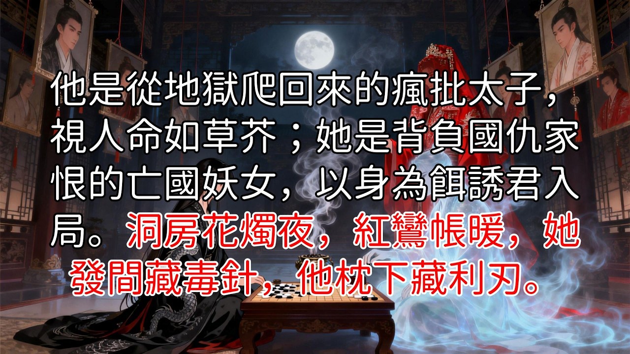 「完結」太子殿下請飲鴆：這江山與我你只能選一個。她擁有看透氣味的異能，每動一次情便是萬箭穿心；他身中劇毒命不久矣，每殺一人便是為她鋪路。#病嬌太子x亡國妖女  #全員惡人 #五感通感 #BE美學